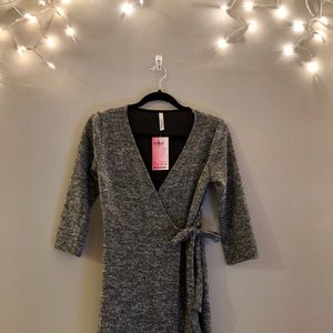 Gilli (Boutique brand) Grey Knit Wrap Dress